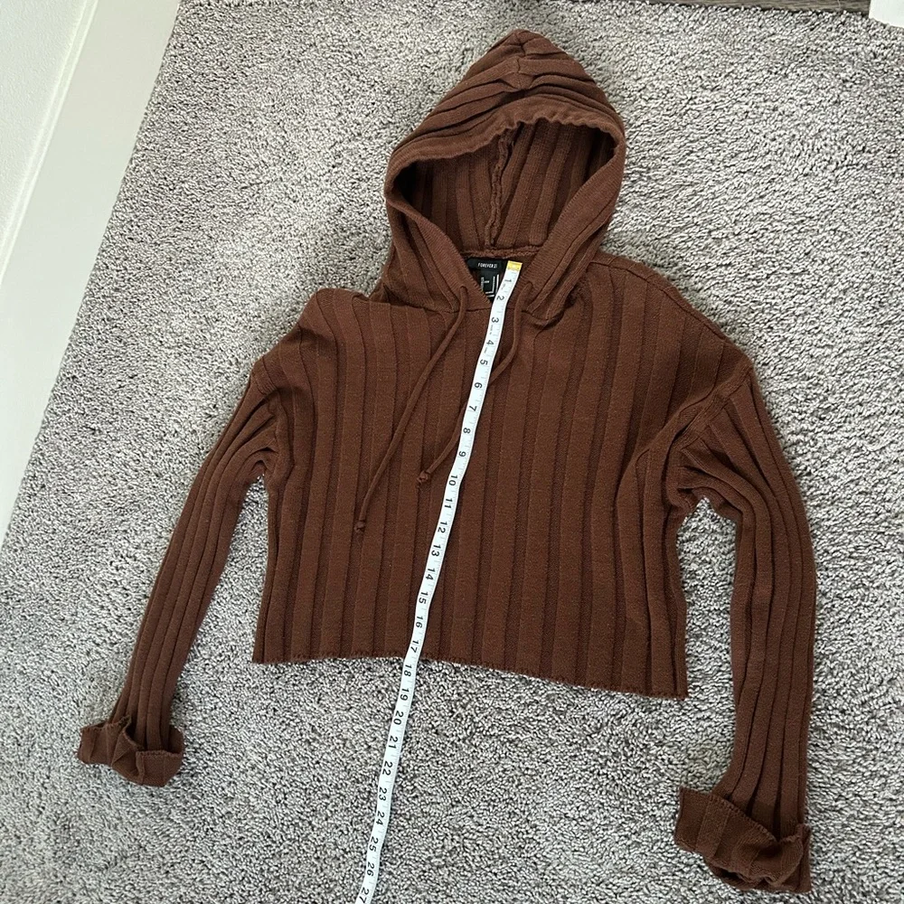 Forever 21 Chocolate Knit Hoodie - Picture 3 of 4